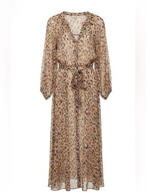 Part Two Copenhagen Printed sheer Maxi Dress w Nude slip (L) Business Casual
